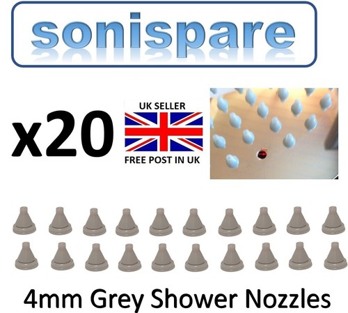 Shower nozzles grey 4mm rubber - shower,